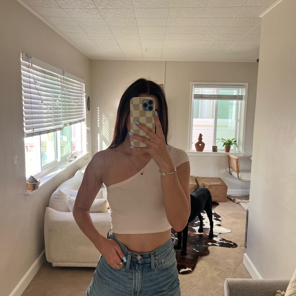 Emma & Sam Light Pink Asymmetrical Crop Top